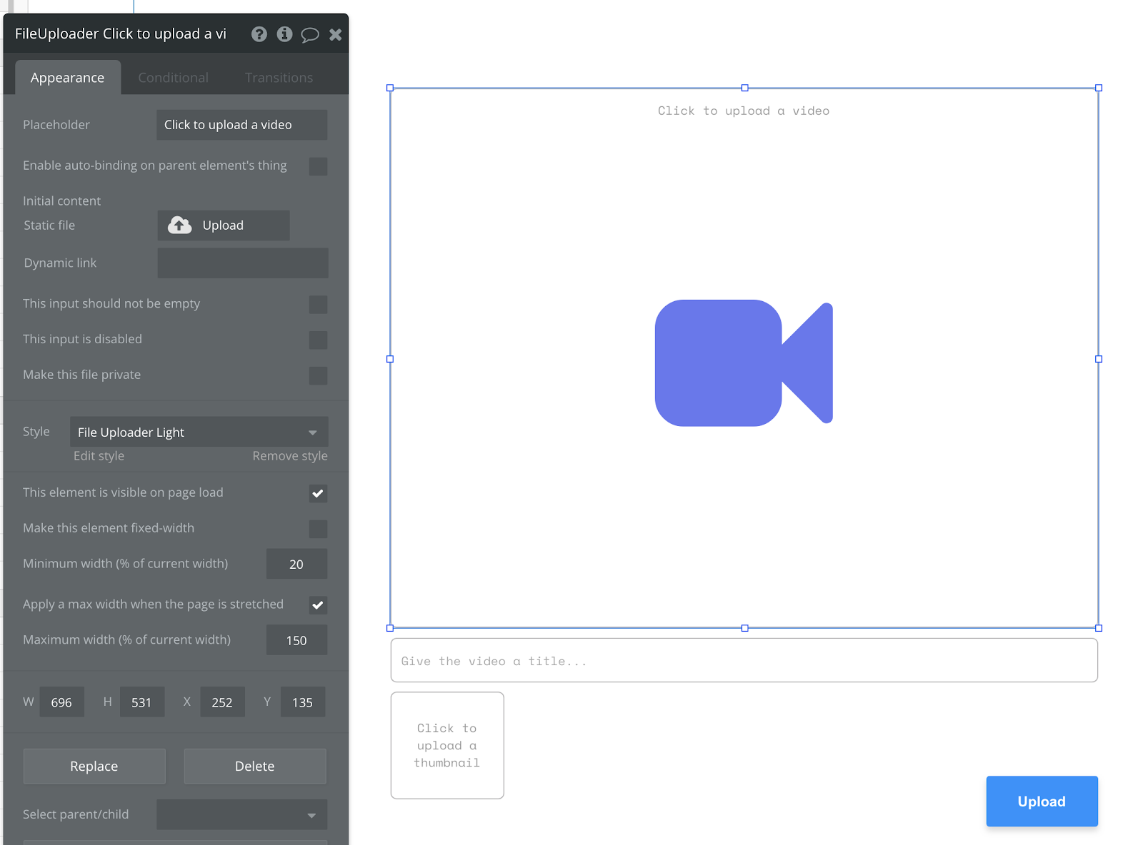 Bubble no code Youtube clone tutorial walkthrough