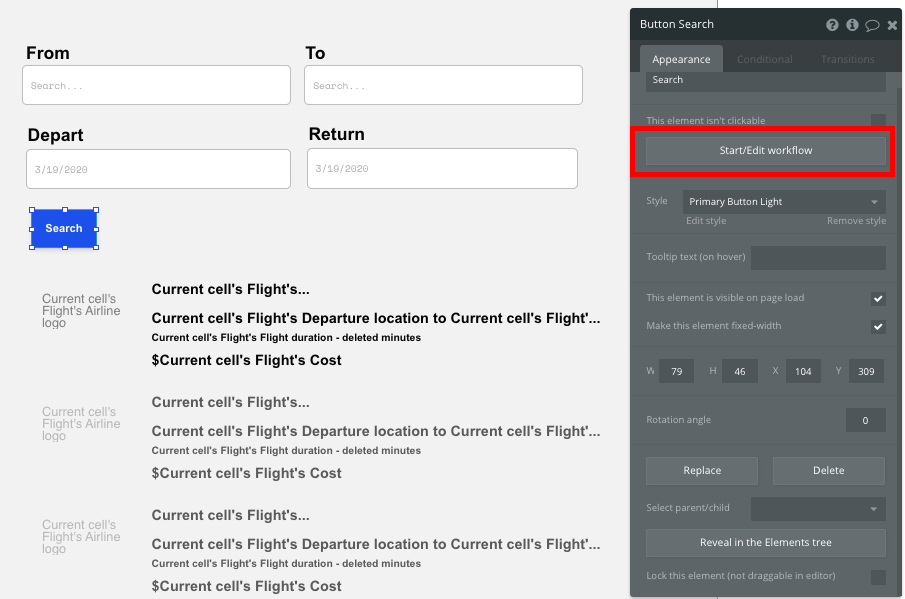Bubble No Code Expedia clone walkthrough tutorial