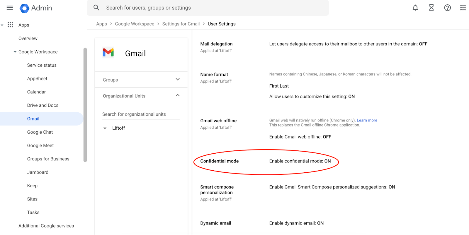 A screenshot showing that you can toggle confidential mode on or off with the Enable confidential mode box