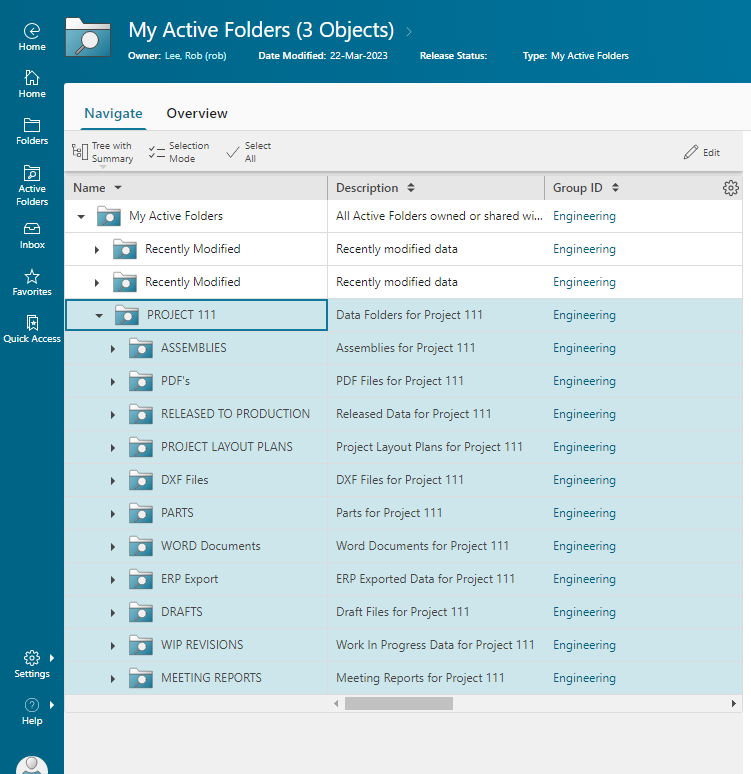 Active Workspace & Active Folders in Teamcenter