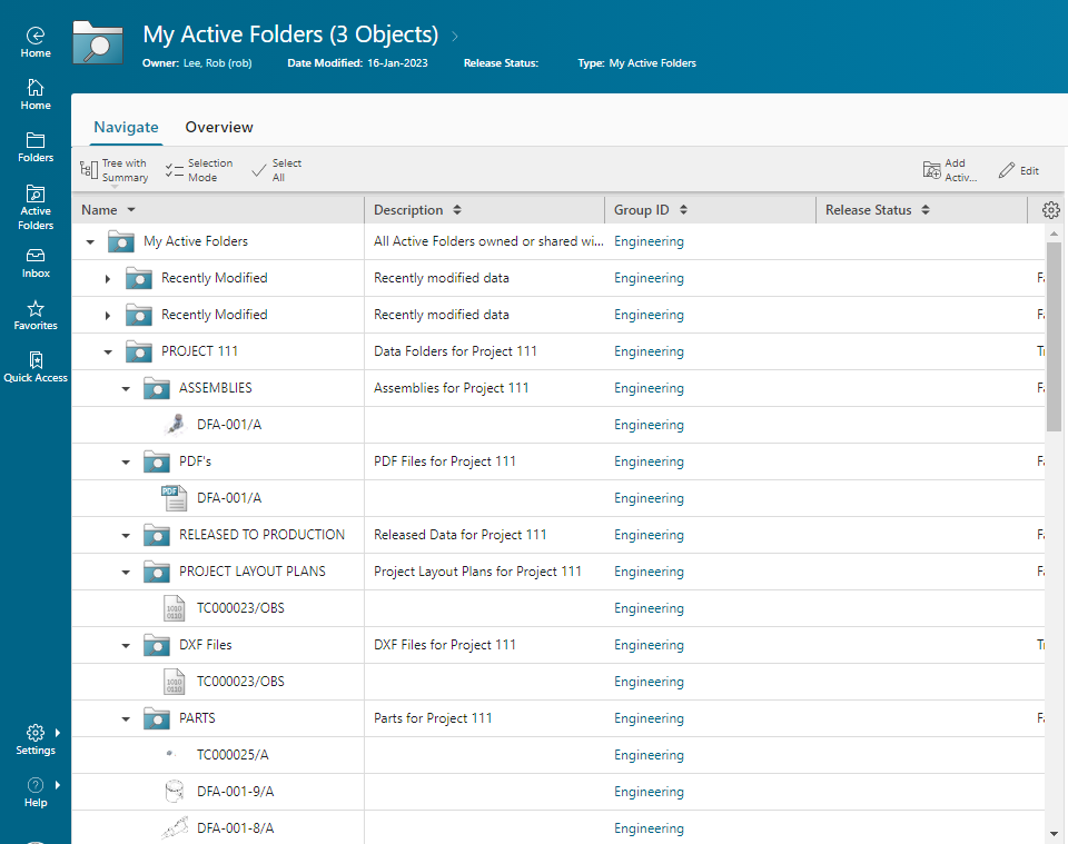 Active Workspace & Active Folders in Teamcenter