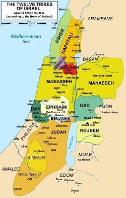 Map of Israel -tribes