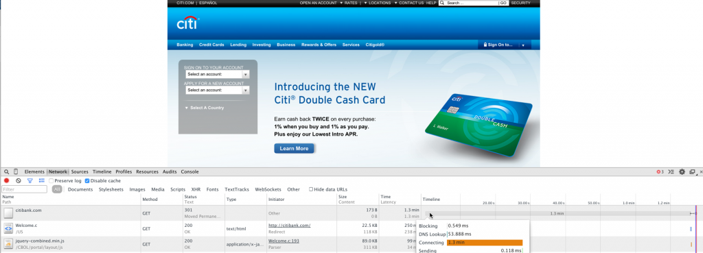 Citibank Browser Dev Tool