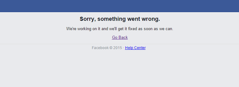 Facebook error