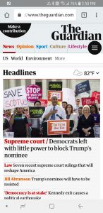 The Guardian mobile home page