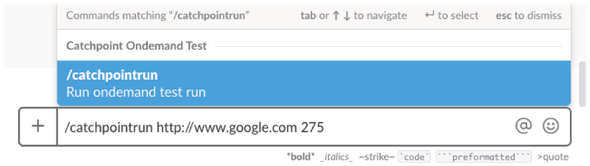 run test catchpoint example