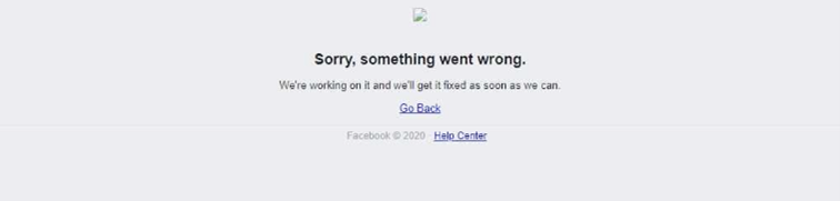 Facebook outage error message