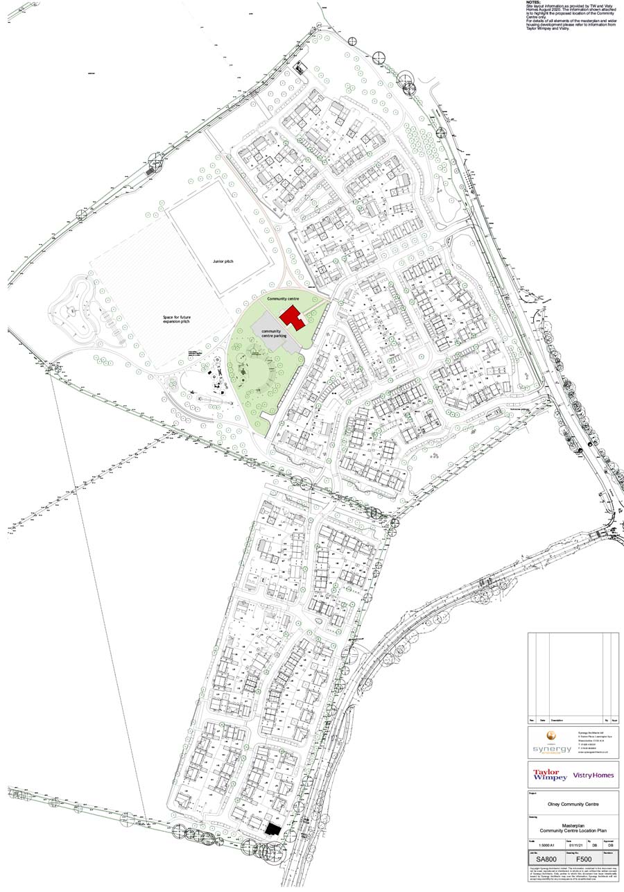 Olney Town Council Yardley Manor Community Building drawings and