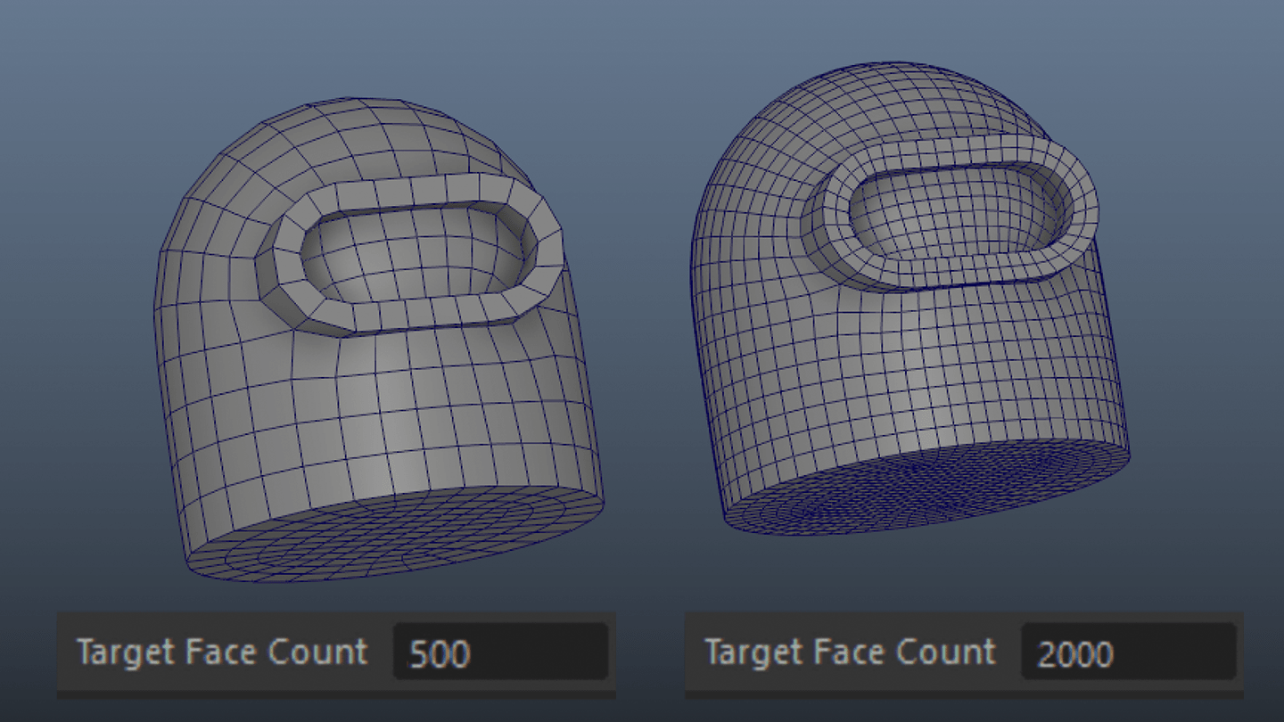 Maya Retopology polyRetopo Settings