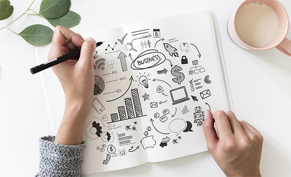 woman creating business plan