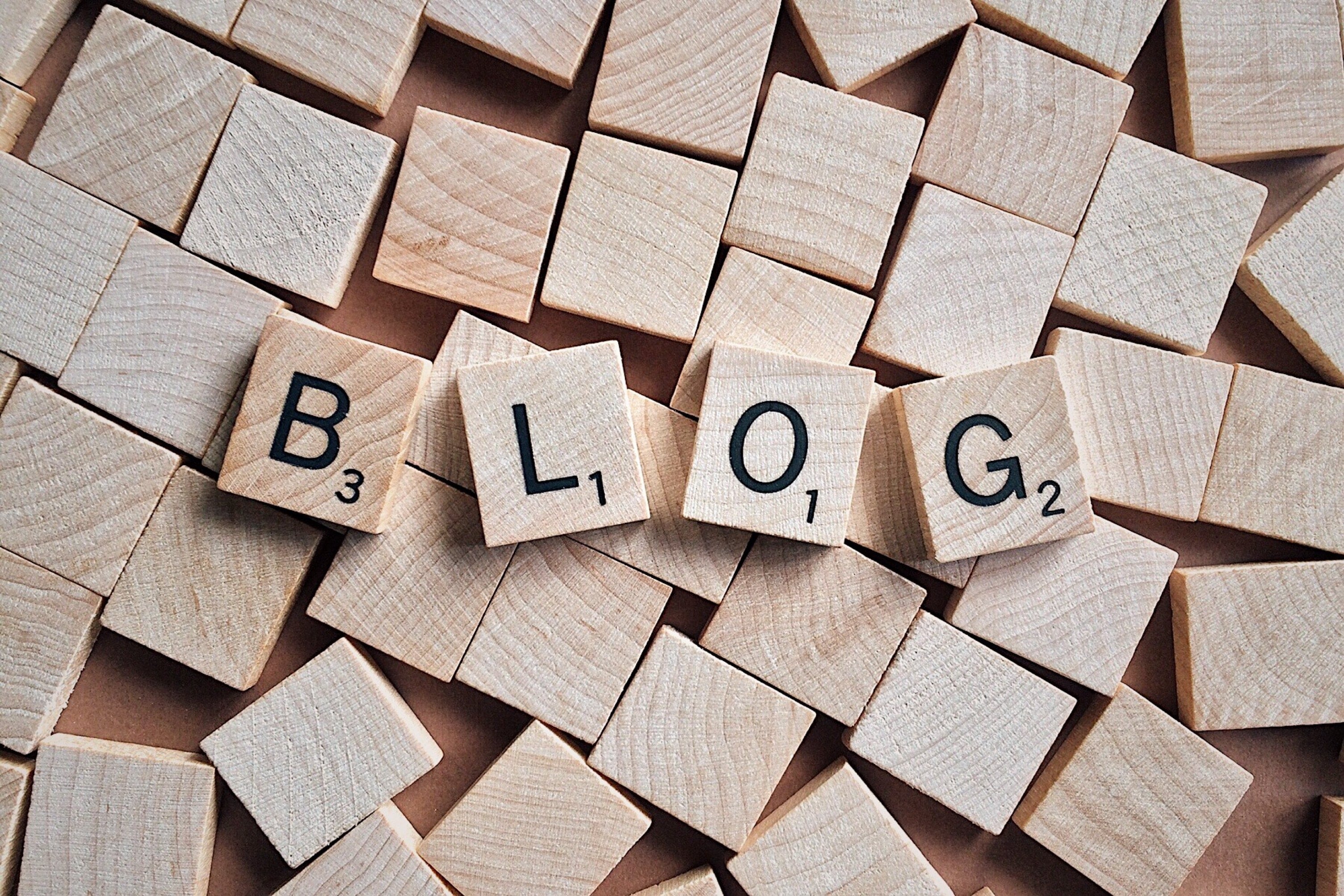 blog spelled in letter tiles