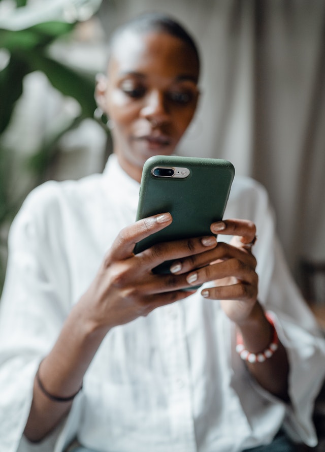 woman on smartphone