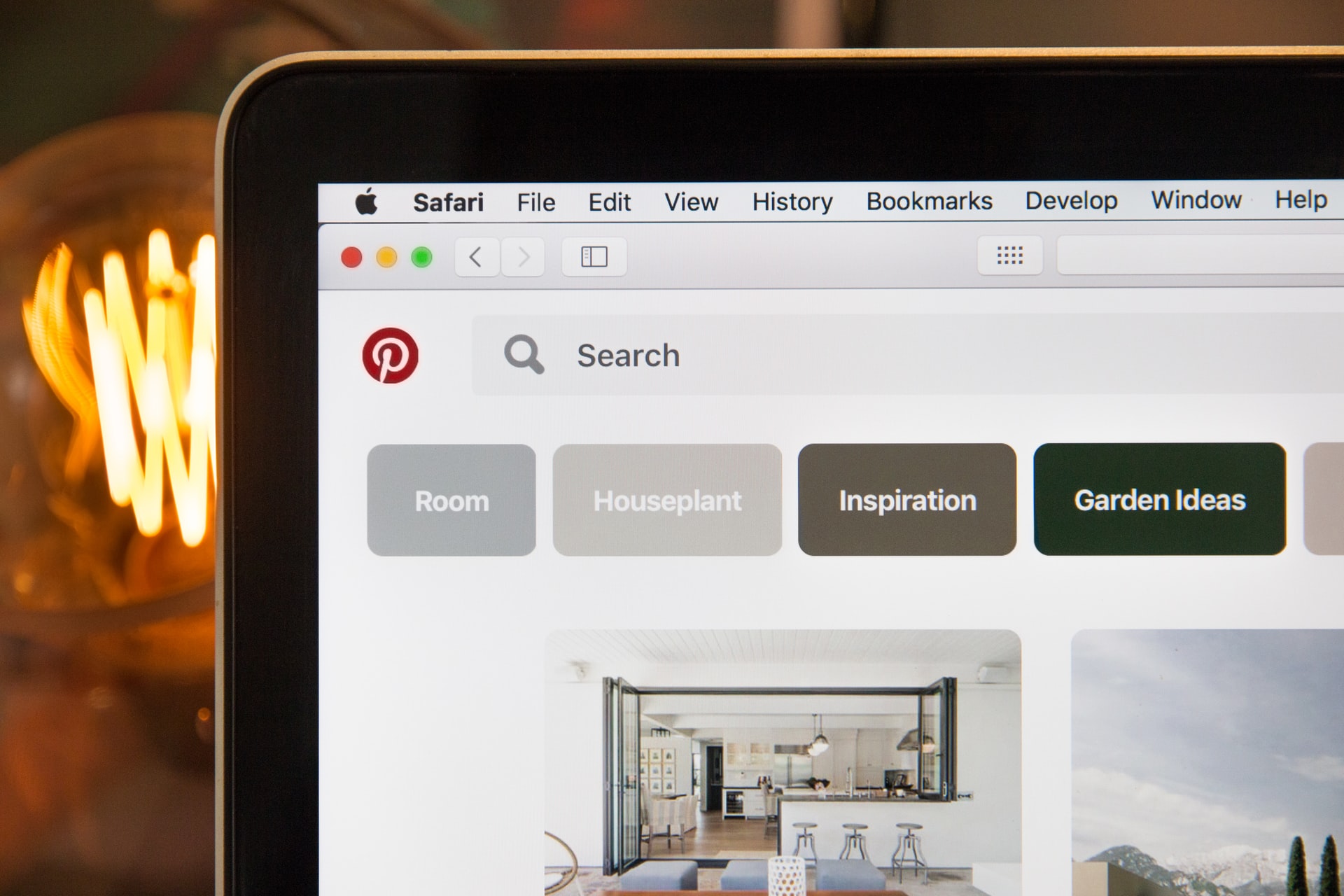 Pinterest homepage on desktop marketing