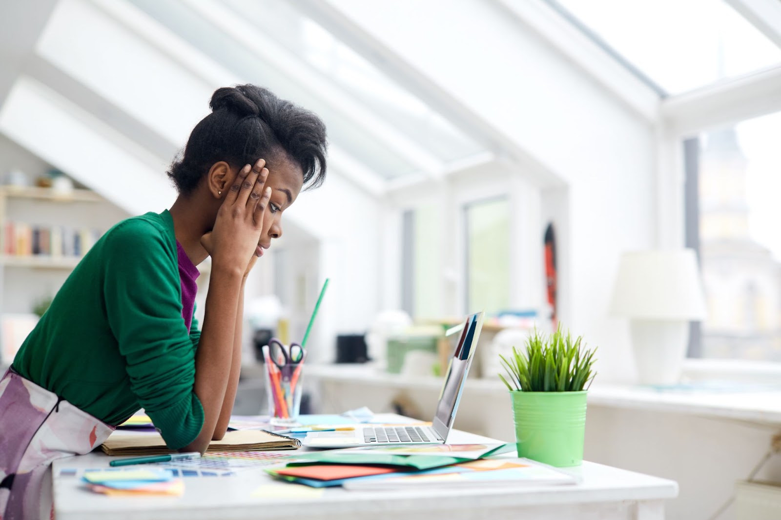 young business owner overwhelmed with mental health strain
