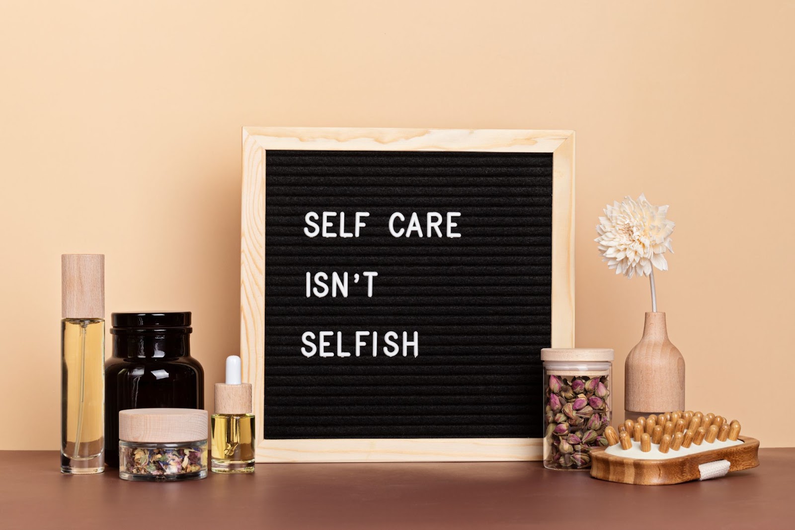 sign that says self care isn't selfish