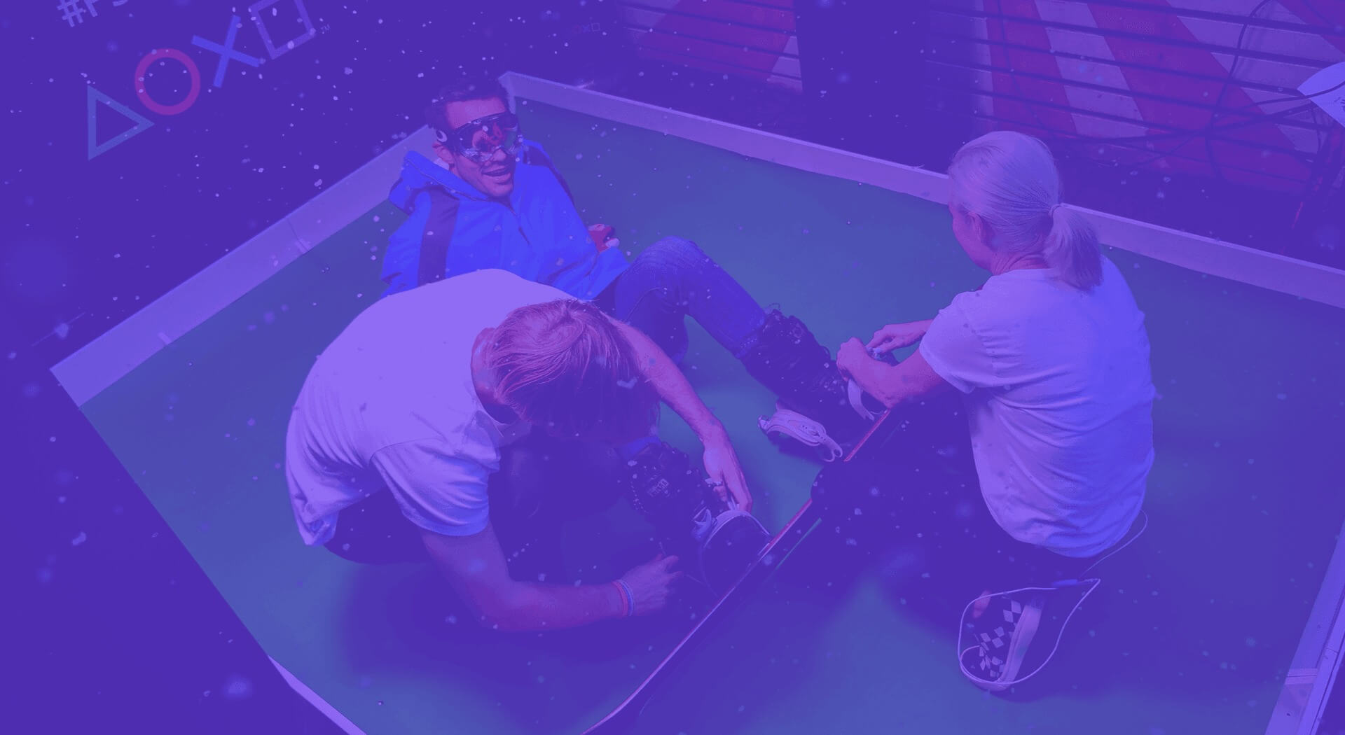 people at a social playground custom event activation