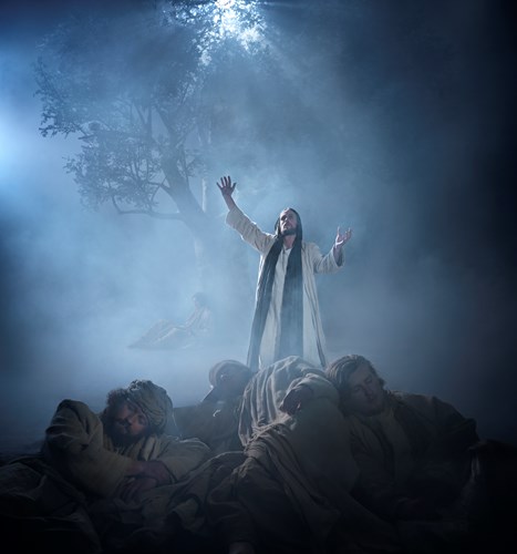 Jesus prays on the Mount of Olives