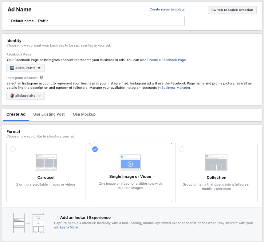 How to create Facebook and Instagram dark posts