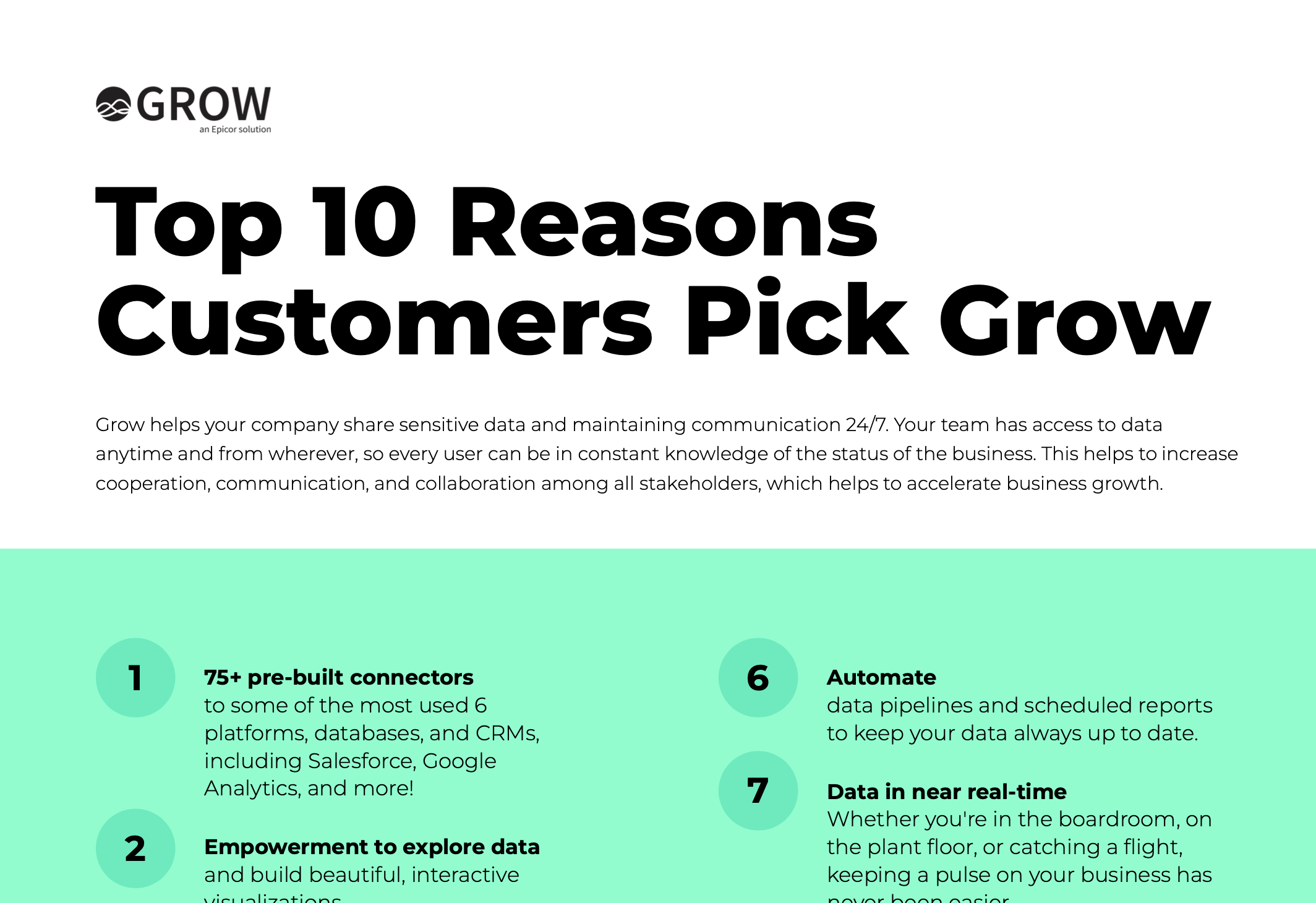 Top 10 Reasons Customers pick Grow