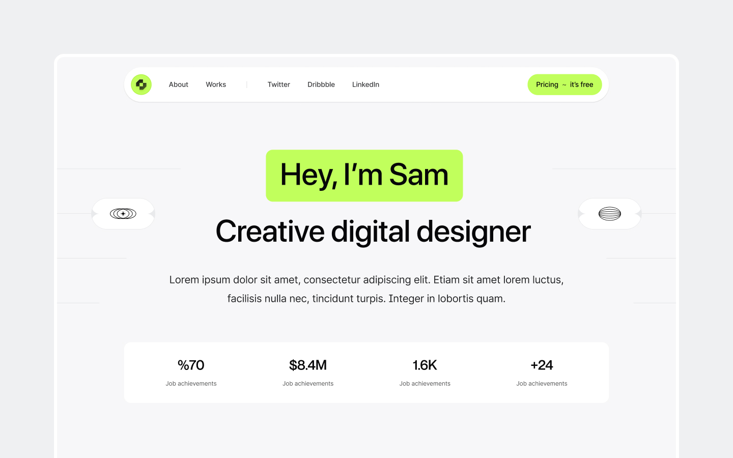 Oska Portfolio UI Kit Template | Flowbase