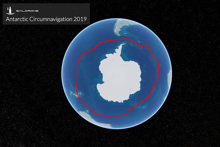 2019 Saildrone Antarctic Circumnavigation mission track