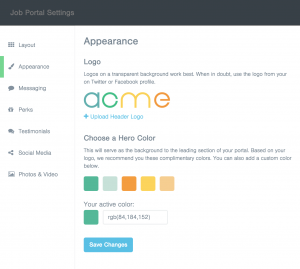 career portal settings