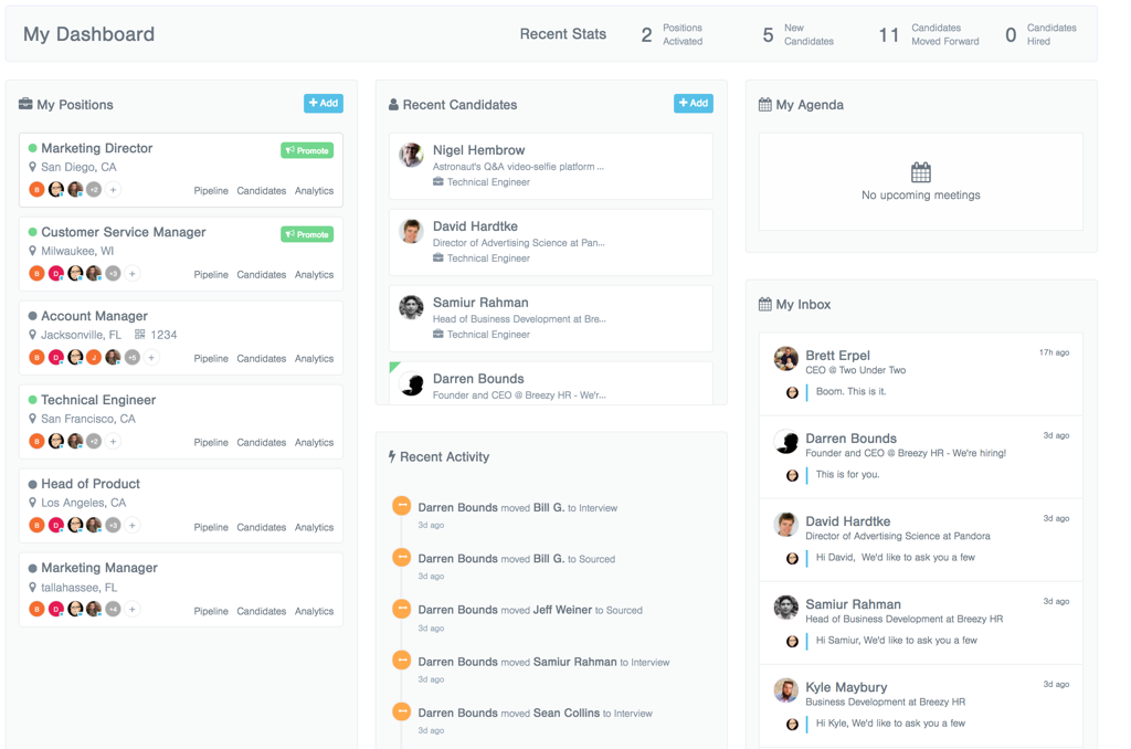breezy new dashboard