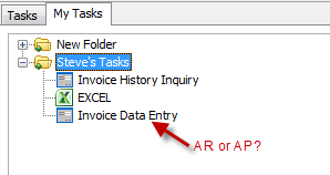 Assigning accounts receivable or payable in Sage 100 tasks