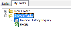 Custom tasks in my tasks panel