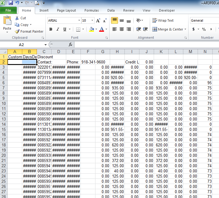 excel template for AR aging report