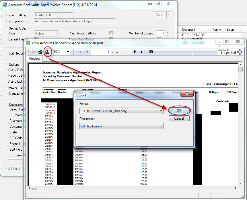 Import accounts receivable excel aging report