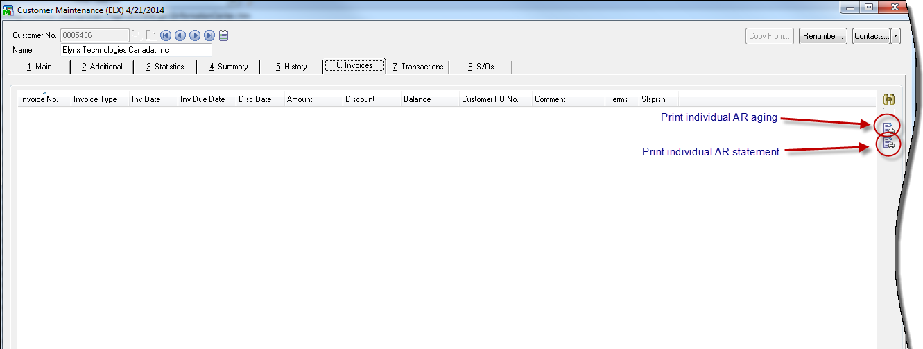Printing Accounts Receivable aging and statement reports