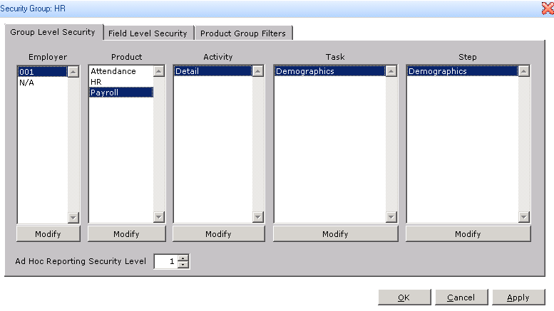 Adding Permissions Level in Sage HRMS