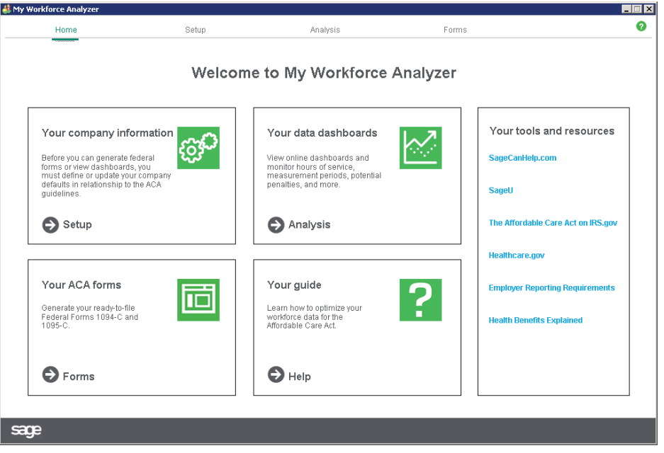 My Workforce Analyzer Homescreen