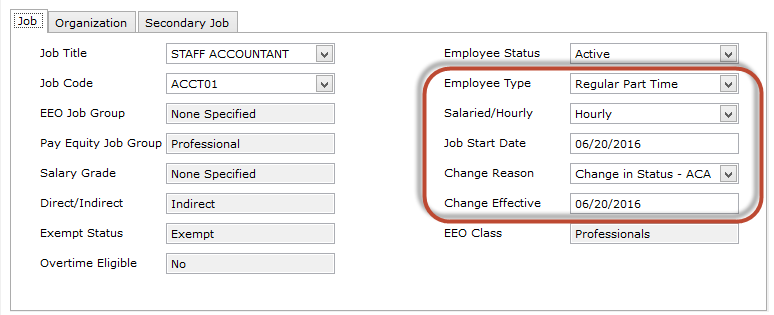 Browsing employees in My Workforce Analyzer by type, salary, start dates and changes