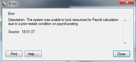 Windows error dialog box