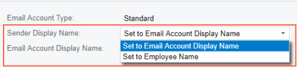 Set to Email Account Display Name