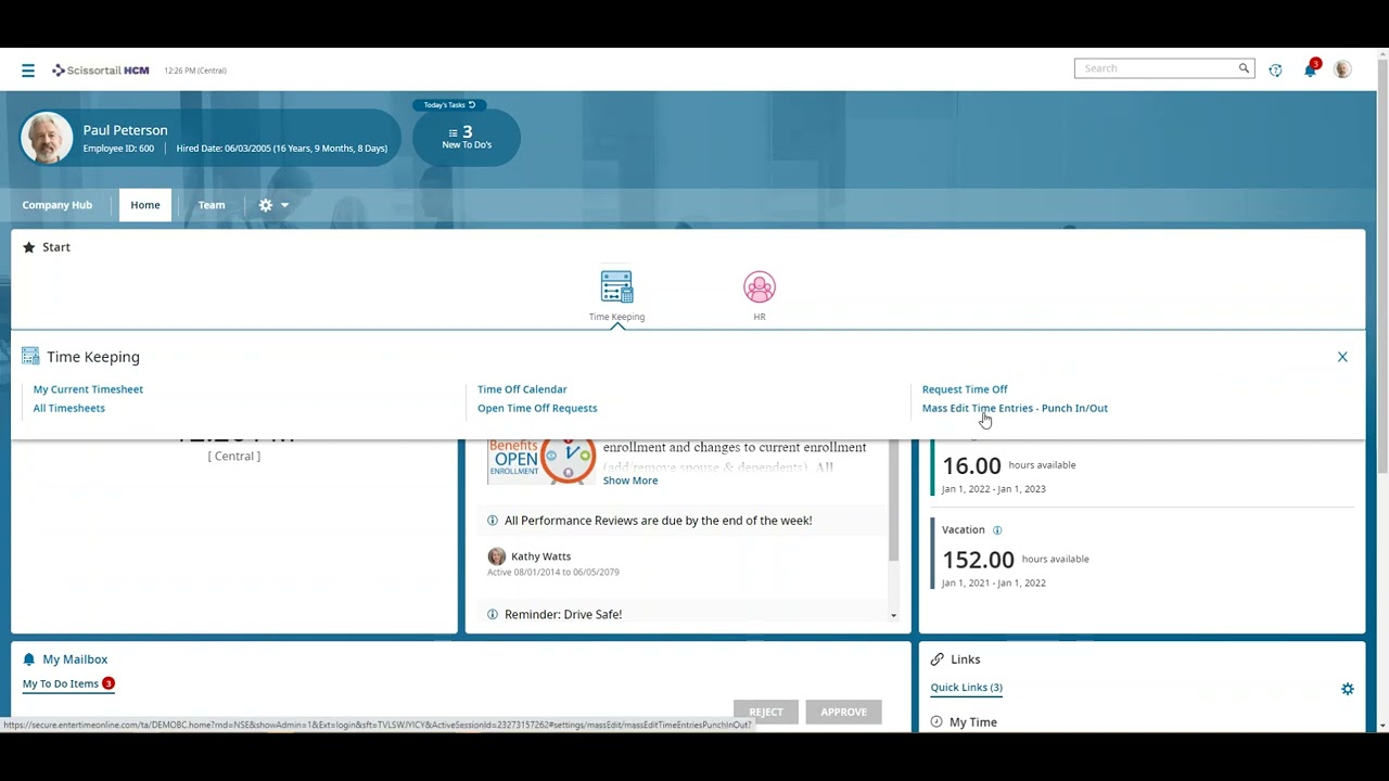 Easily Clock in Group of Employees at Once Kronos/UKG Pro