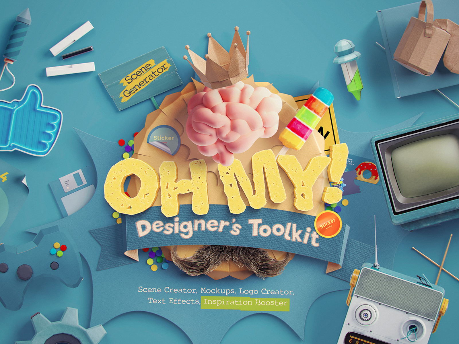 Scene Creator, Mockups, Logo Creator, Text Effects, Inspiration Booster