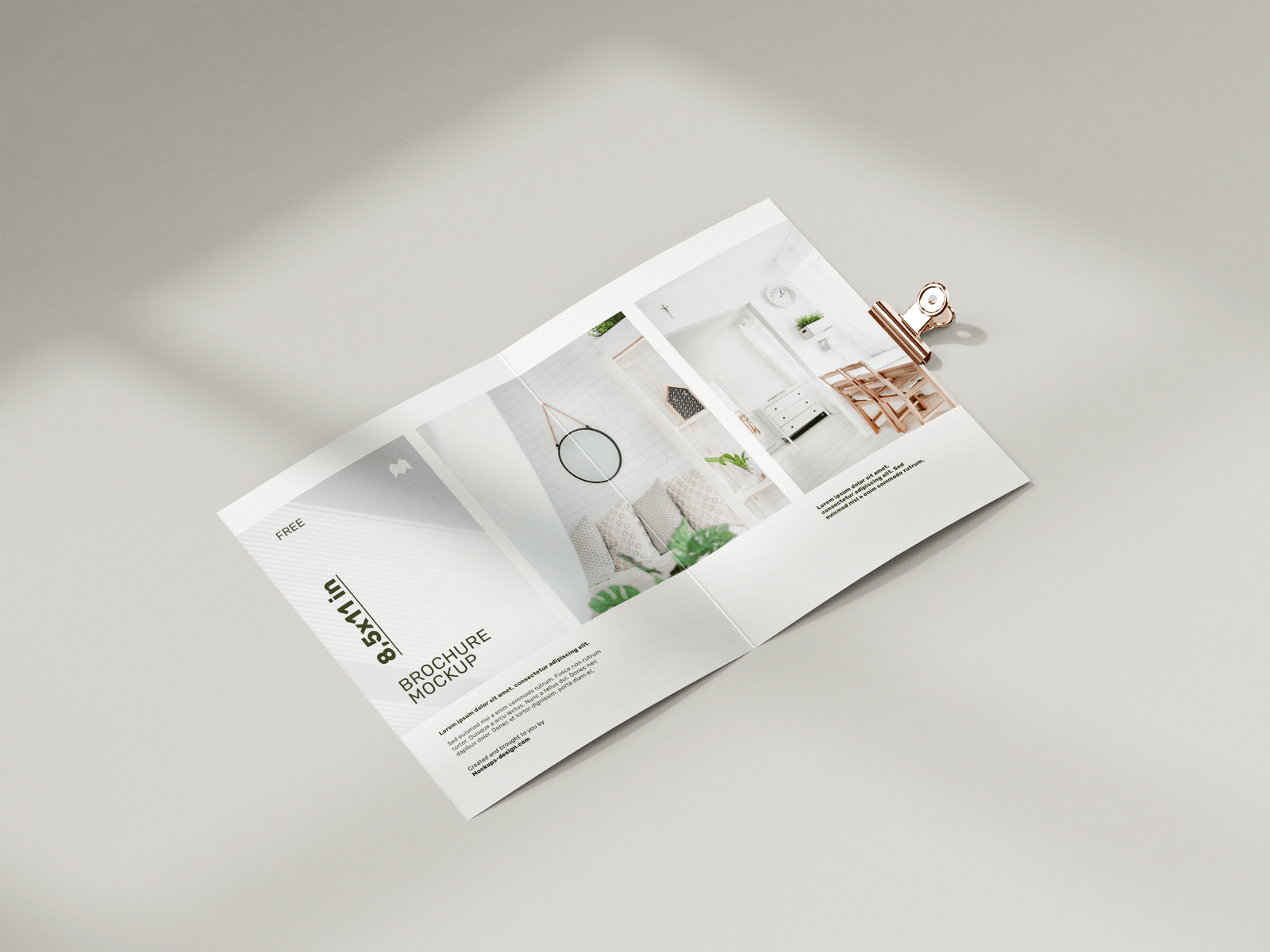 Free Folded 8.5 x 11 Brochure Mockup