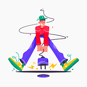 20 funny and carefully-designed scenes in a cartoon style