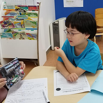A student studying
