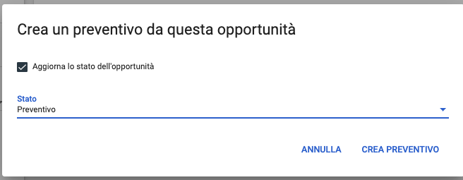 conferma creazione preventivo