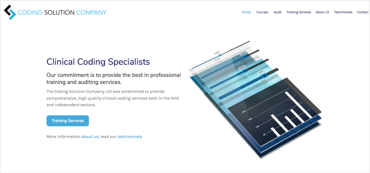 Screenshot of the Coding Solution website