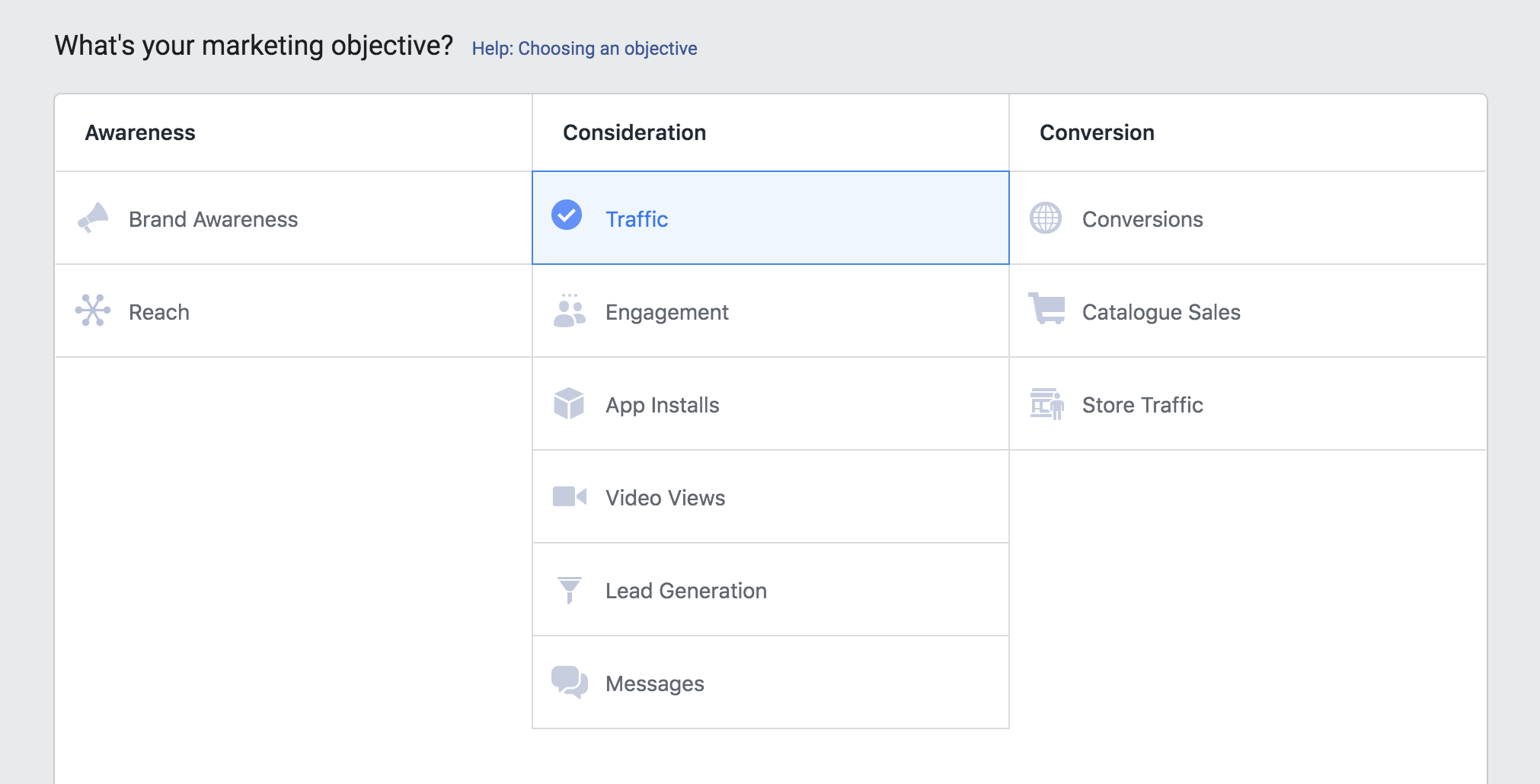 facebook marketing objectives