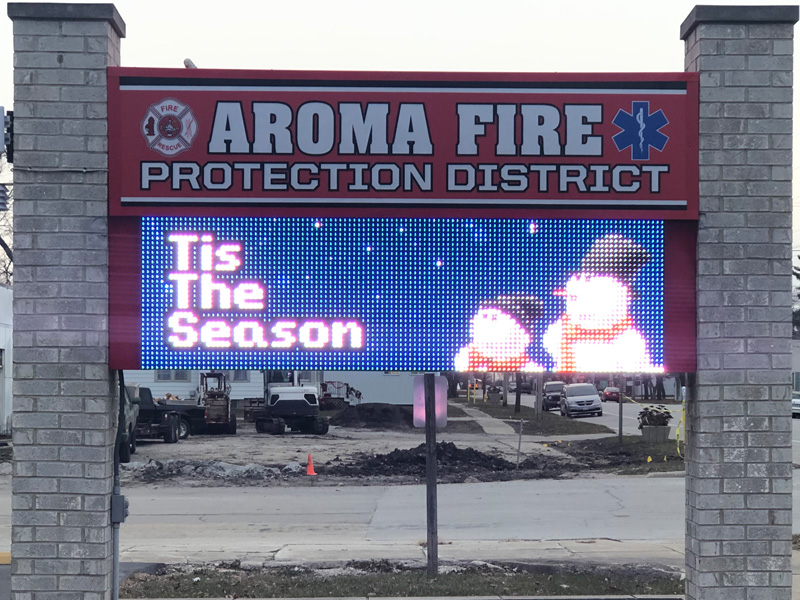 Aroma Park Fire Department Electronic Message Center Friendly Signs inc