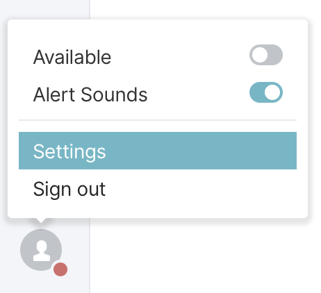 Selecting Settings within Qualified to edit your profile.