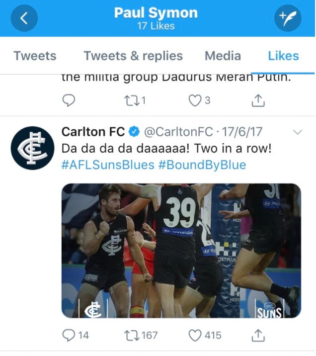 Australia spy chief Paul Symon's Twitter Account