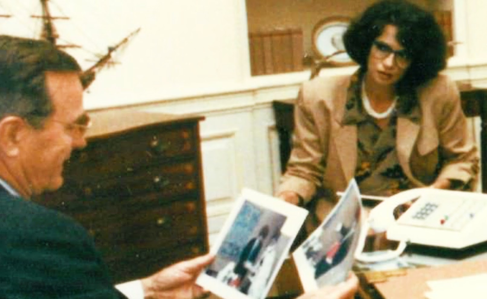 Joanna Mendez with President Bush Sr