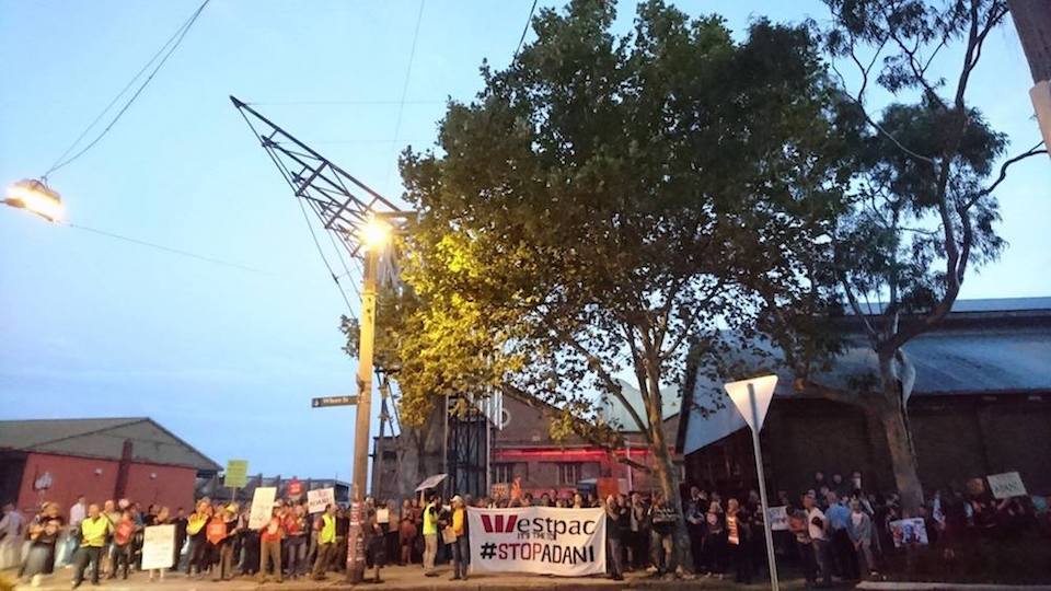 Adani protest outside Westpac